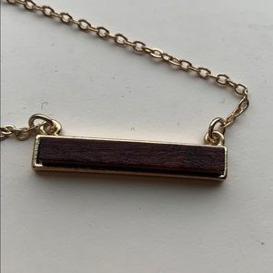Simple bar necklace with wood detail